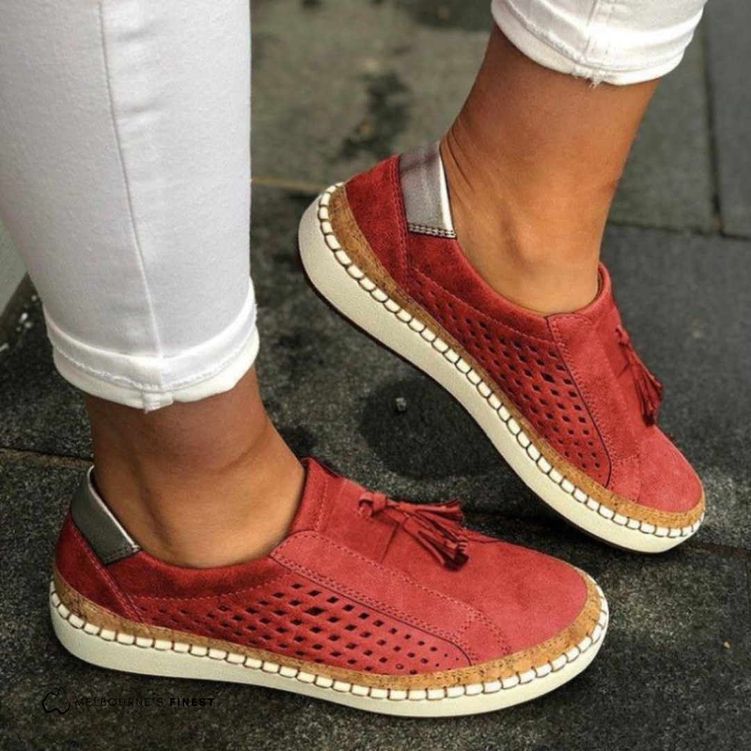Women's Hollow-Out Slip-On Flat Loafers | Round Toe