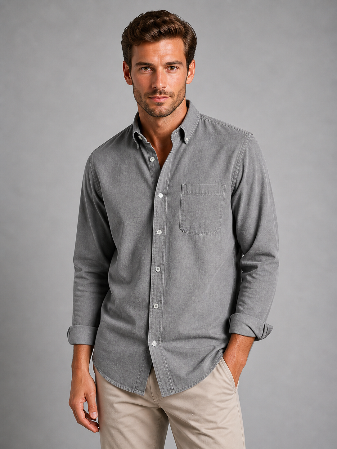 Men's Long Sleeve Button-Down Shirt | Smart Casual