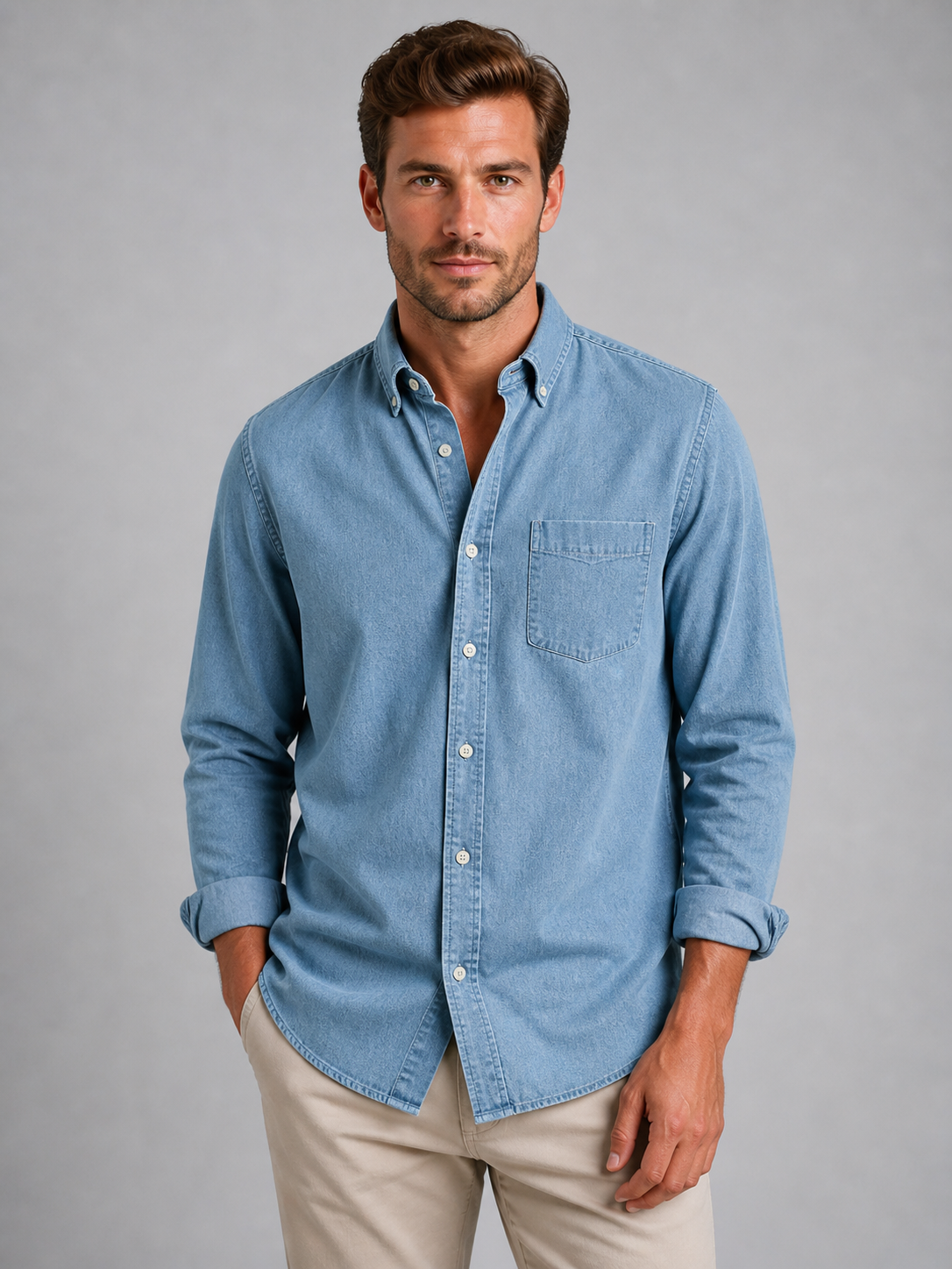 Men's Long Sleeve Button-Down Shirt | Smart Casual