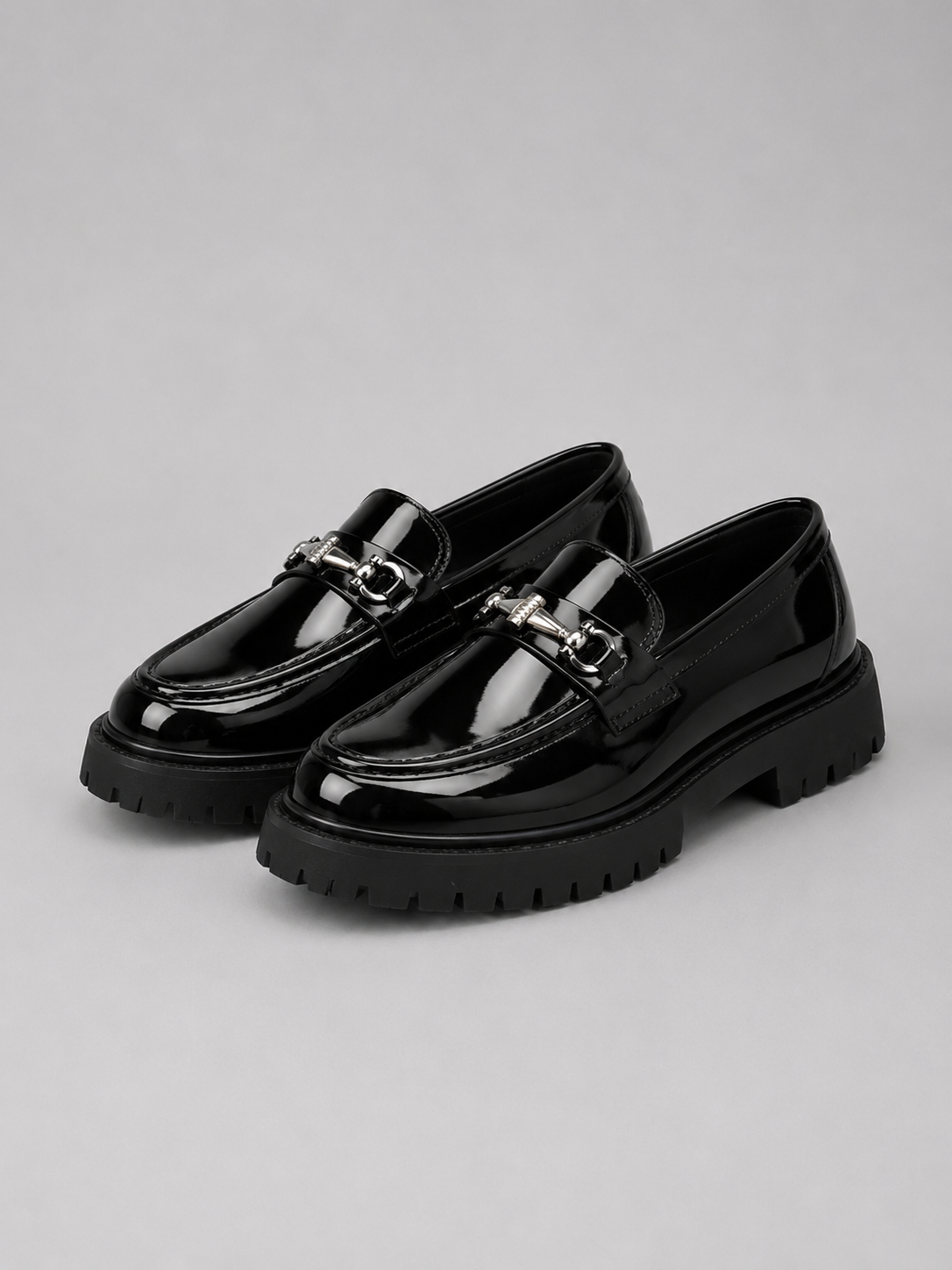 Men’s Black Business Casual Chunky Sole Loafers | Slip-On