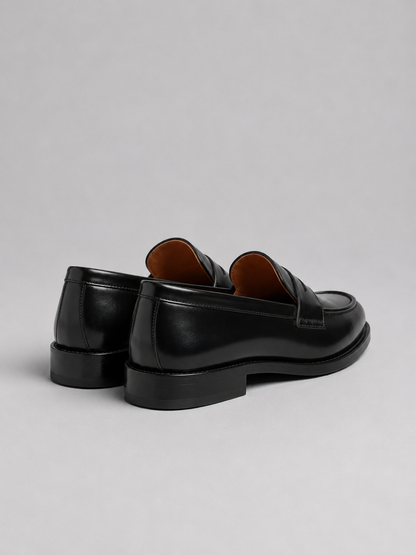 Men's Classic Black Penny Loafers | Slip-On
