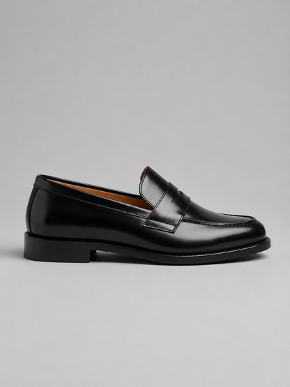 Men's Classic Black Penny Loafers | Slip-On