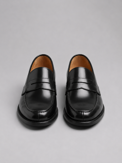 Men's Classic Black Penny Loafers | Slip-On