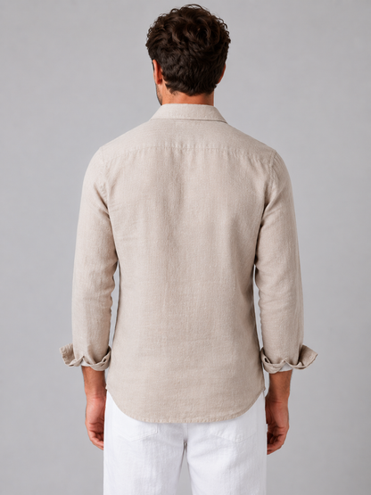 Men's Relaxed Fit Summer Button-Up Shirt | Long Sleeve