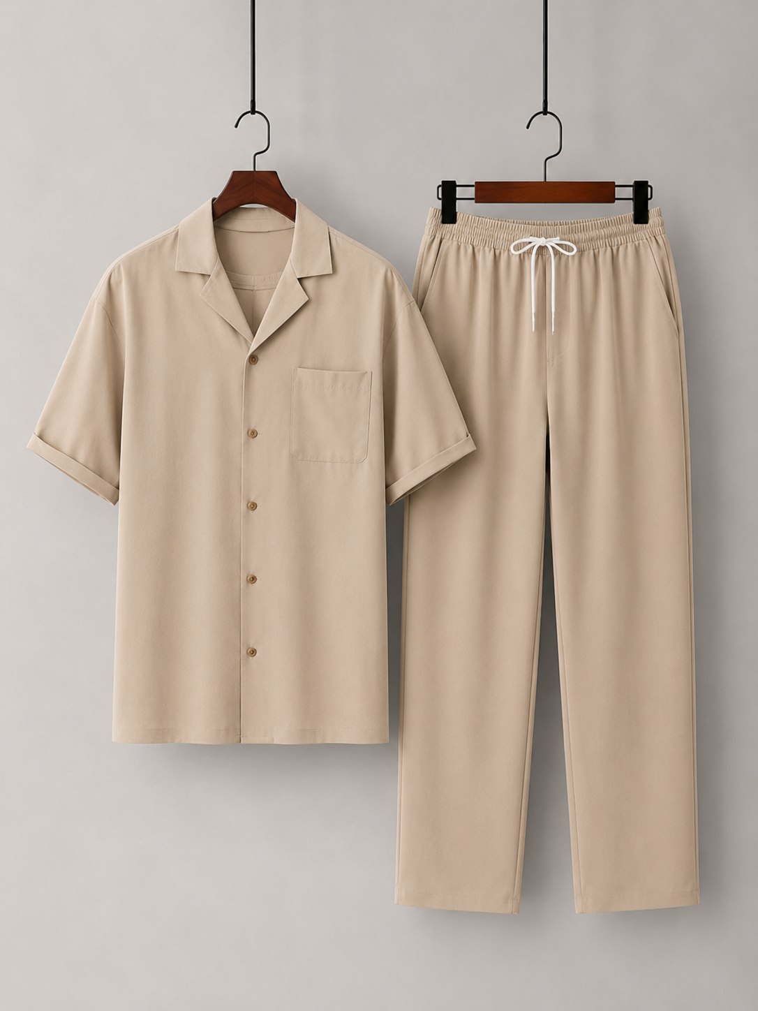 Men's 2-Piece Casual Co-ord Set | Short Sleeve Shirt and Wide-Leg Pants