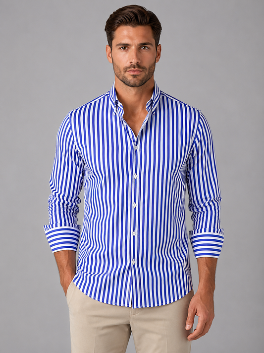 Men’s Business Casual Striped Shirt | Long Sleeve
