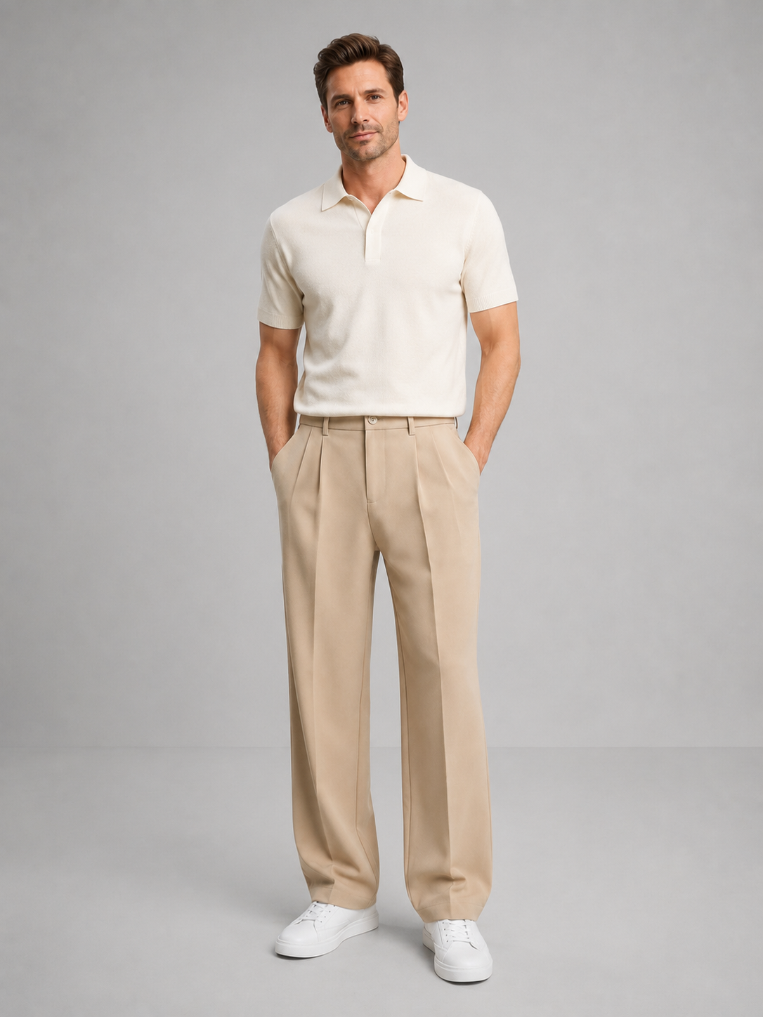 Men's Smart Casual Pleated Trousers | Relaxed Fit