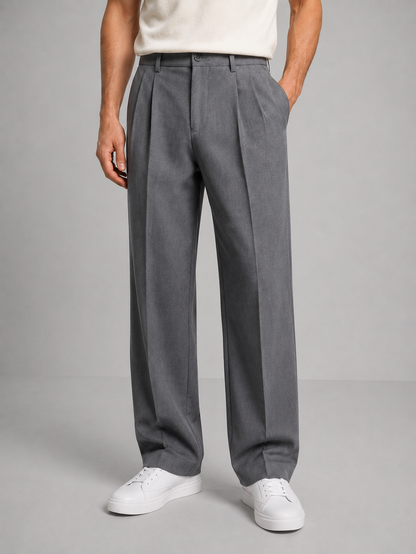 Men's Smart Casual Pleated Trousers | Relaxed Fit