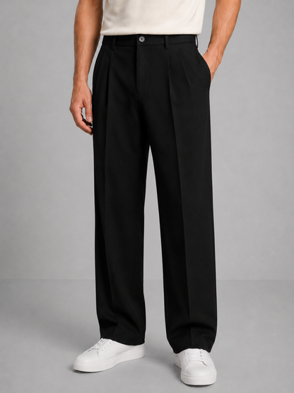 Men's Smart Casual Pleated Trousers | Relaxed Fit