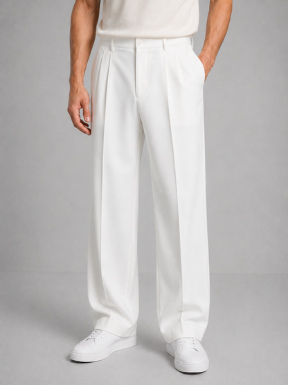 Men's Smart Casual Pleated Trousers | Relaxed Fit