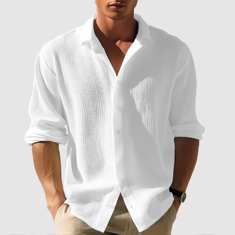 Men’s Casual Collared Button-Down Shirt | Long Sleeve