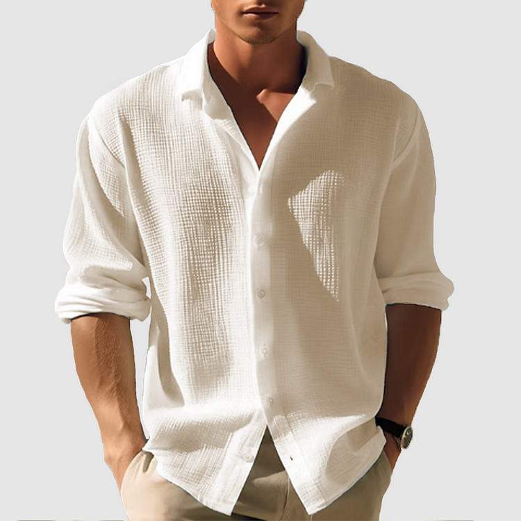 Men’s Casual Collared Button-Down Shirt | Long Sleeve