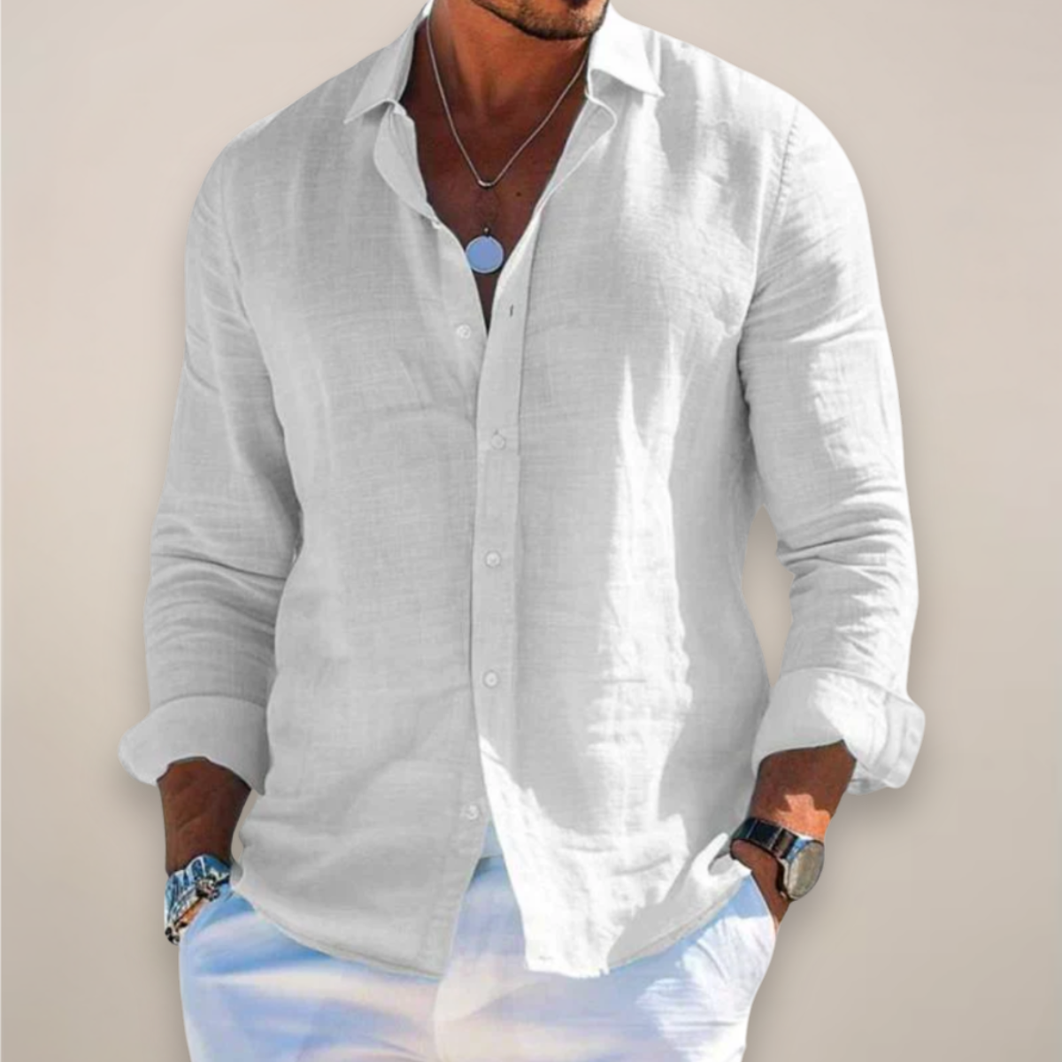 Men’s Casual Button-Up Shirt | Long Sleeve
