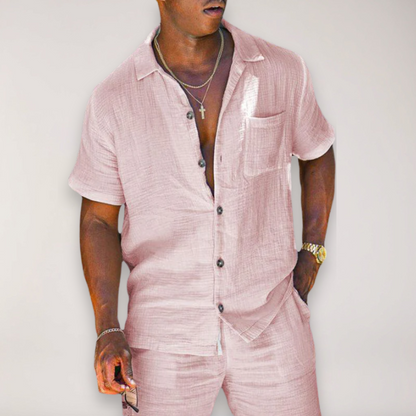 Men’s Short Sleeve Shirt and Shorts Summer Set | Two-Piece
