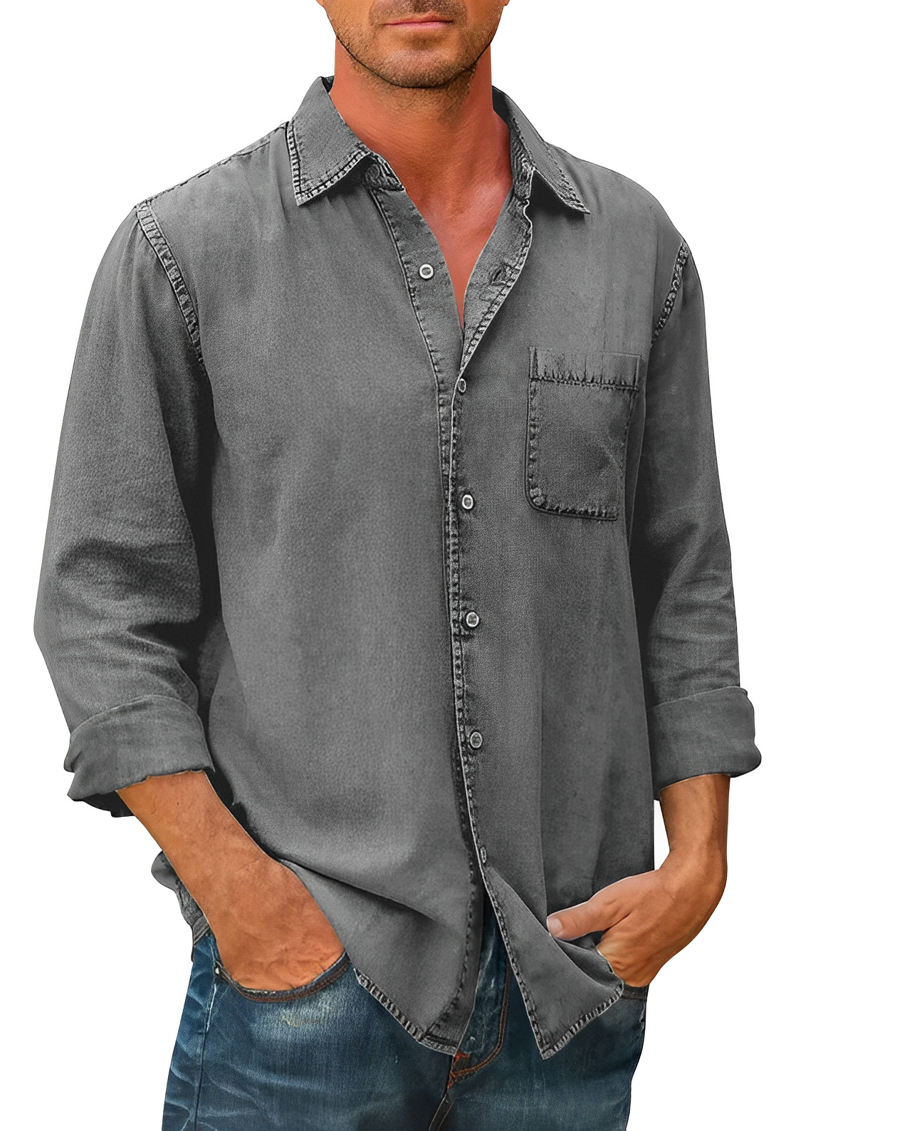 Men's Long-Sleeve Button-Down Shirt | Casual