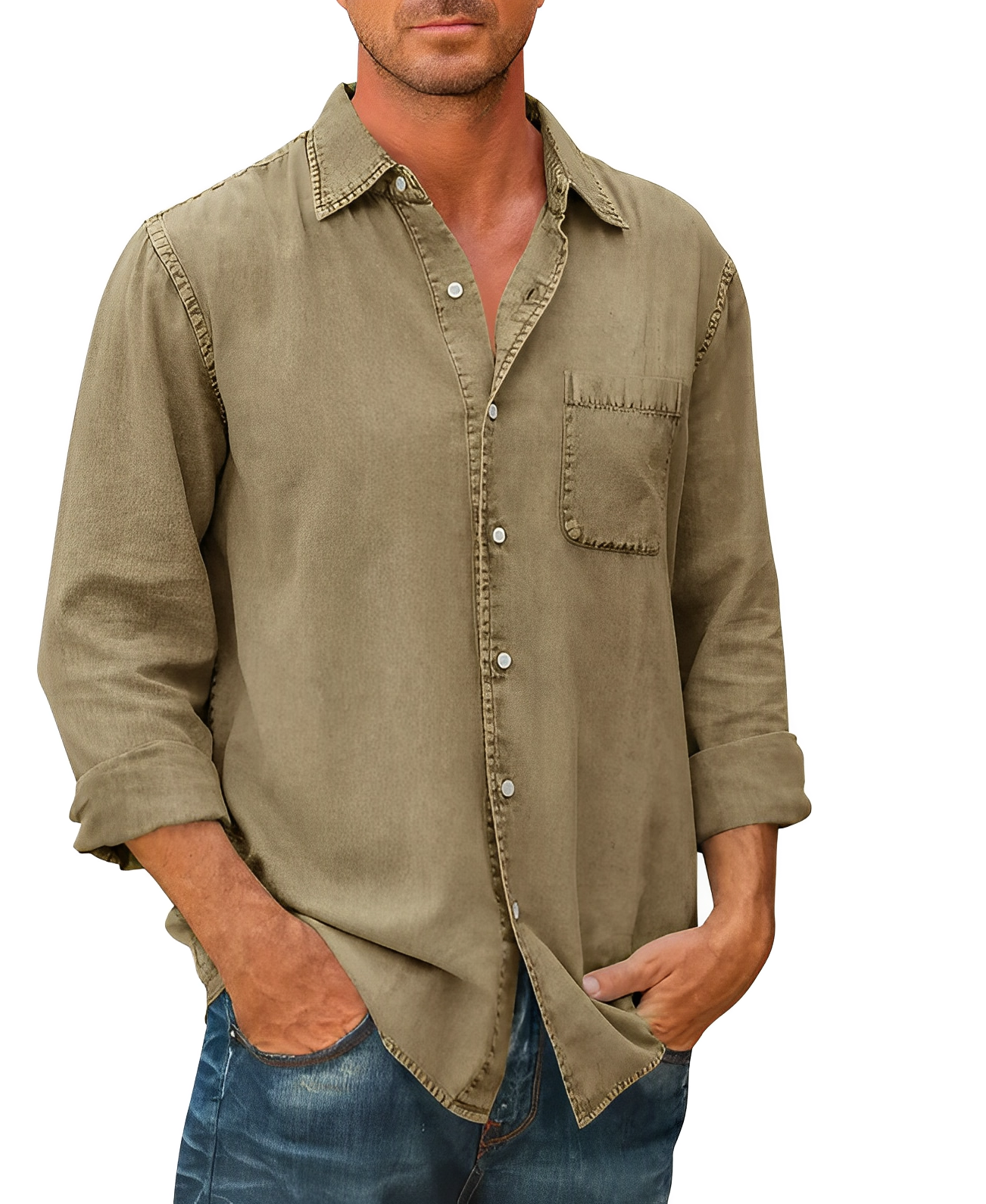 Men's Long-Sleeve Button-Down Shirt | Casual