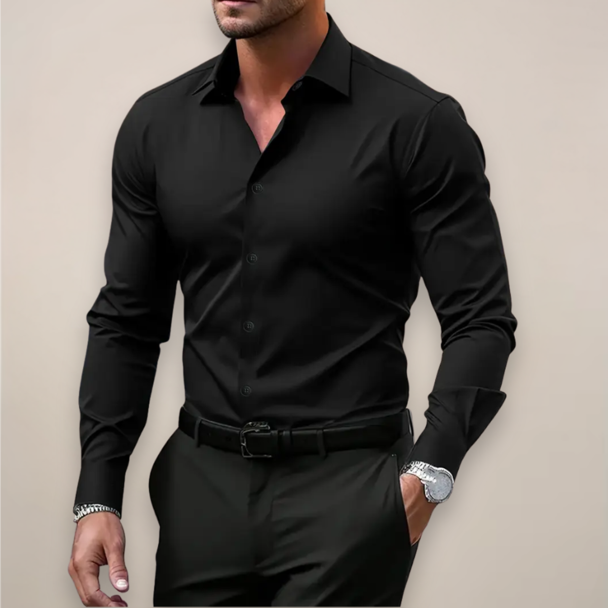 Men's Classic Notched Collar Shirt | Versatile