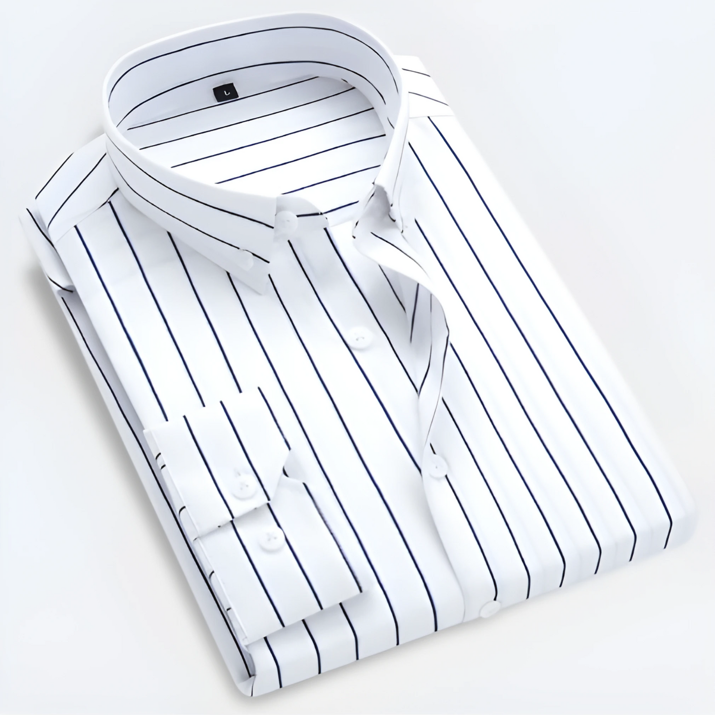 Men’s Striped Button-Up Shirt | Long Sleeves