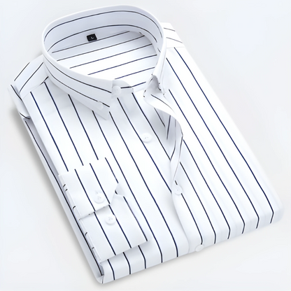 Men’s Striped Button-Up Shirt | Long Sleeves