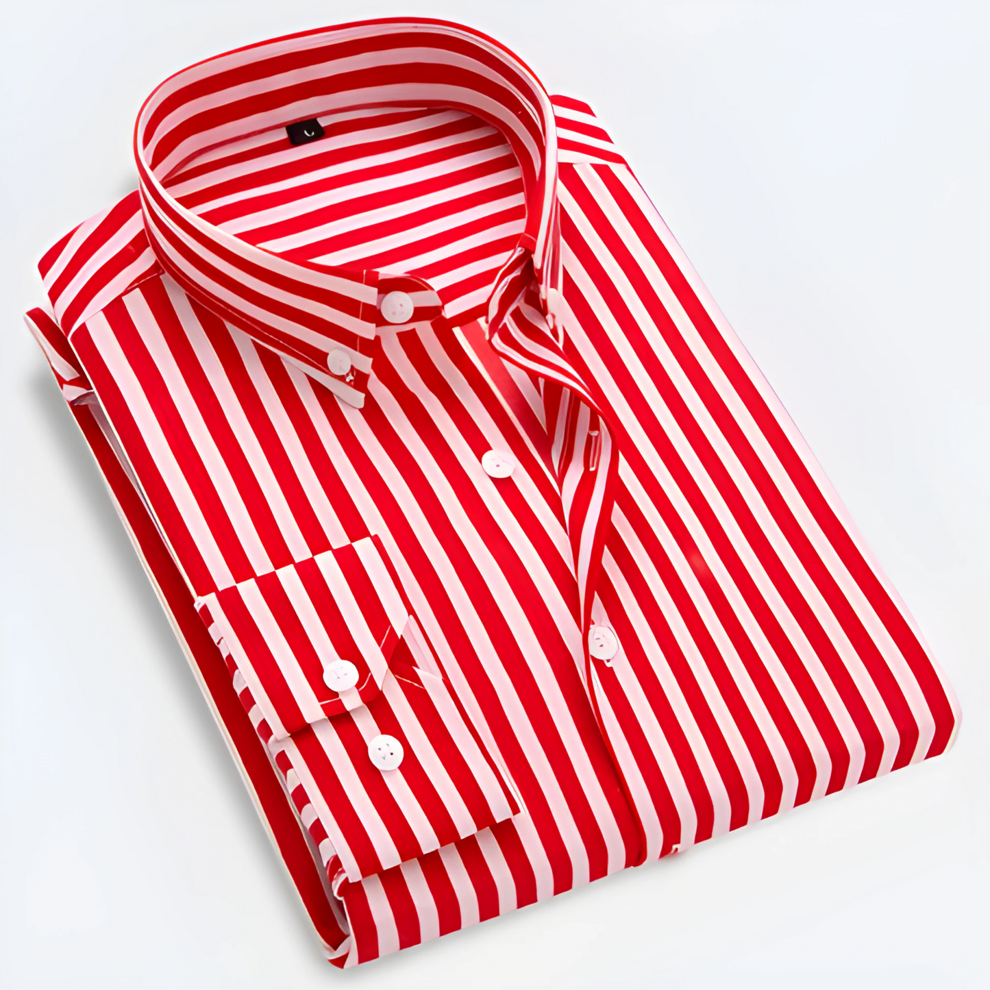 Men’s Striped Button-Up Shirt | Long Sleeves
