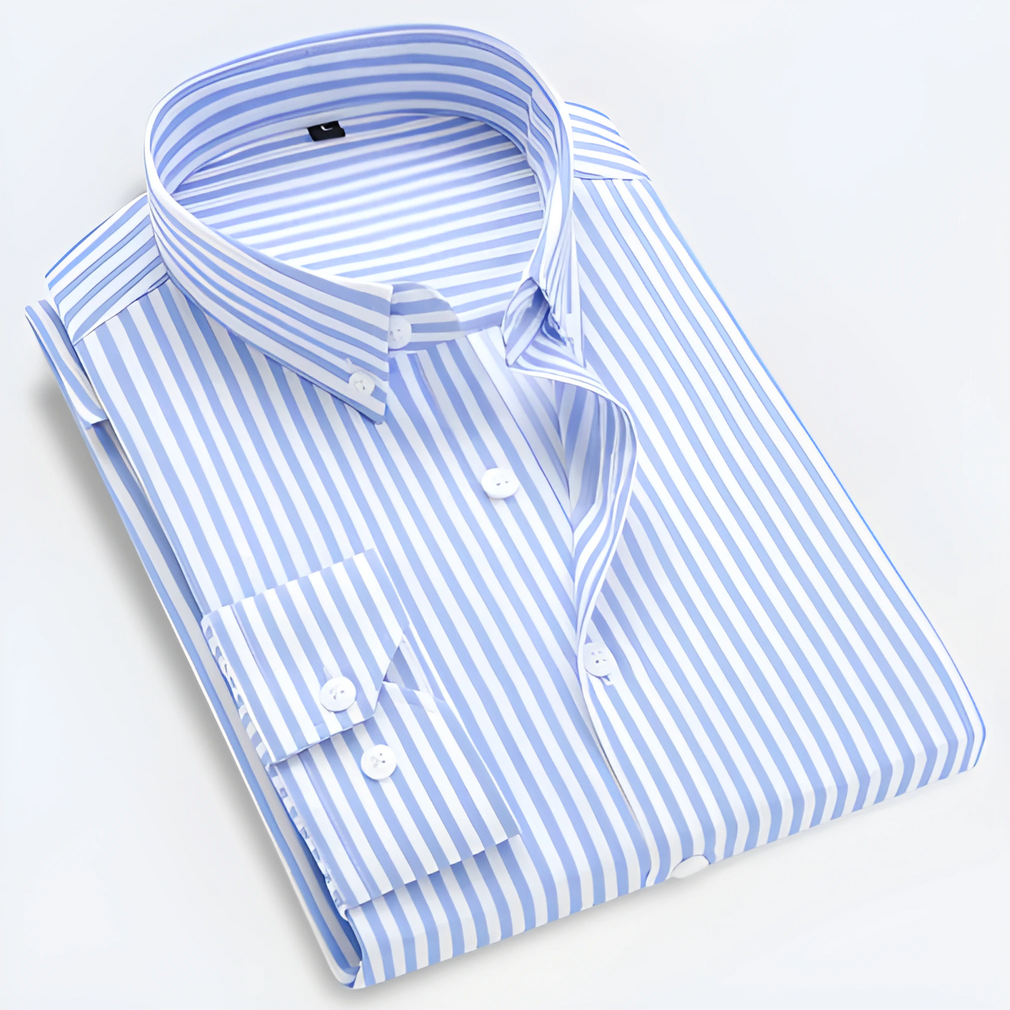 Men’s Striped Button-Up Shirt | Long Sleeves