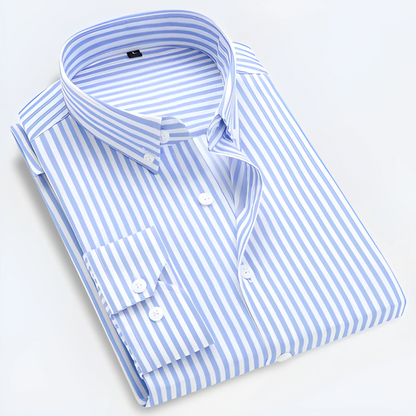 Men’s Striped Button-Up Shirt | Long Sleeves