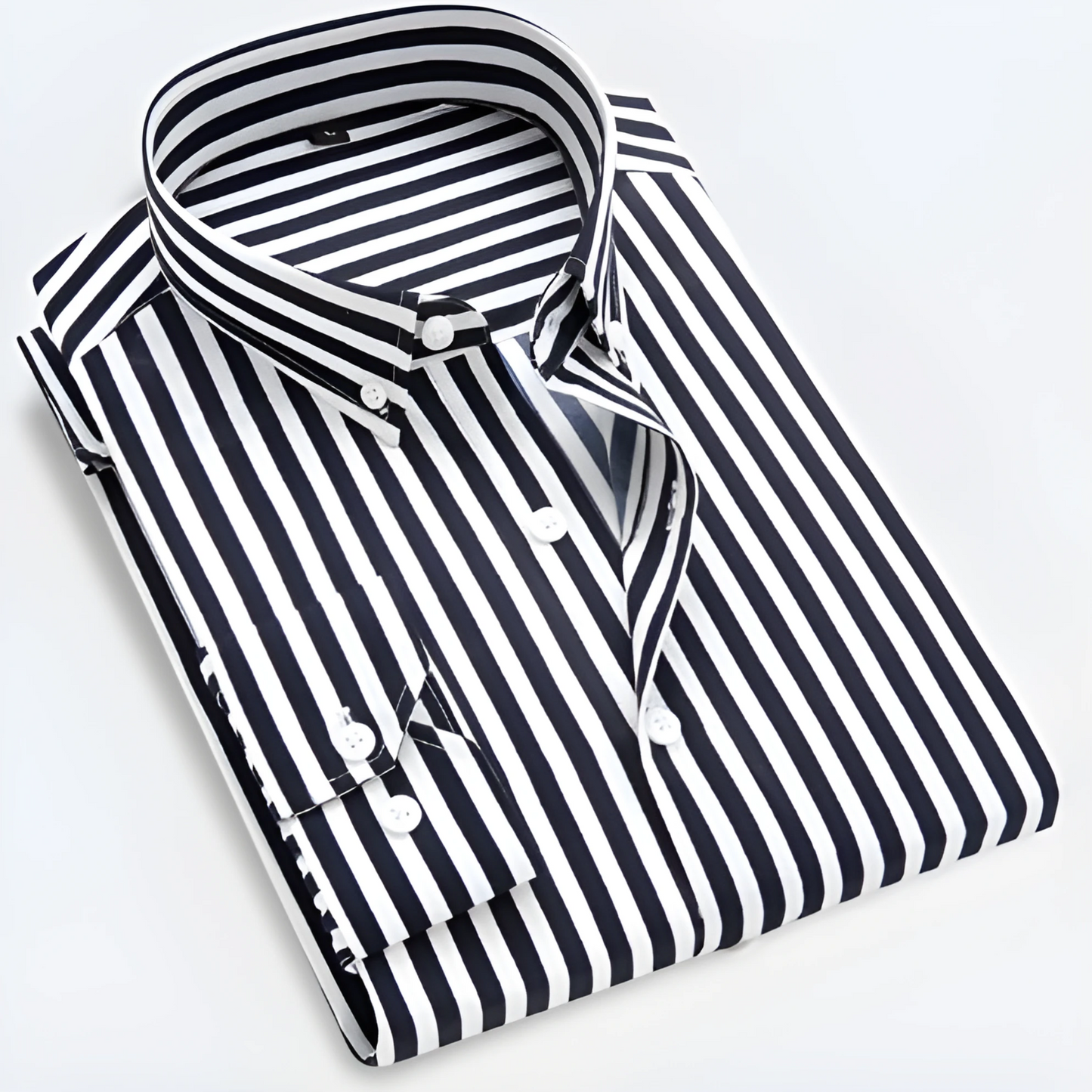 Men’s Striped Button-Up Shirt | Long Sleeves