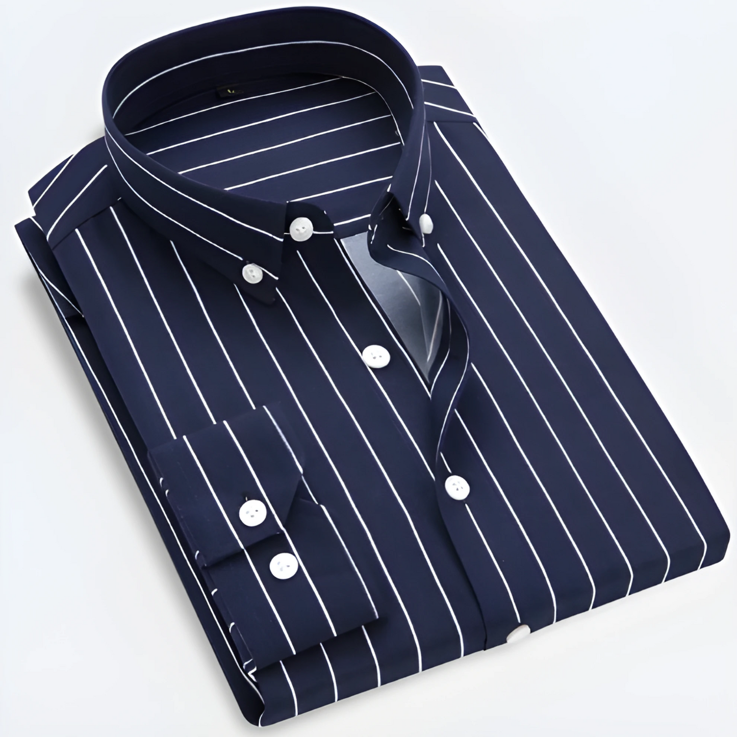Men’s Striped Button-Up Shirt | Long Sleeves