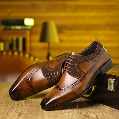 Men's Brogue Wingtip Oxford Shoes | Lace-Up