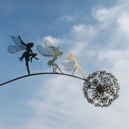 Outdoor Metal Fairy Garden Sculpture with Stake
