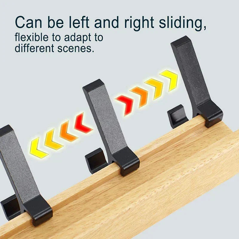 Wall Coat Rack with Adjustable Double Hooks | Scandinavian Design | Wood & Aluminum | Space-Saving & Modern