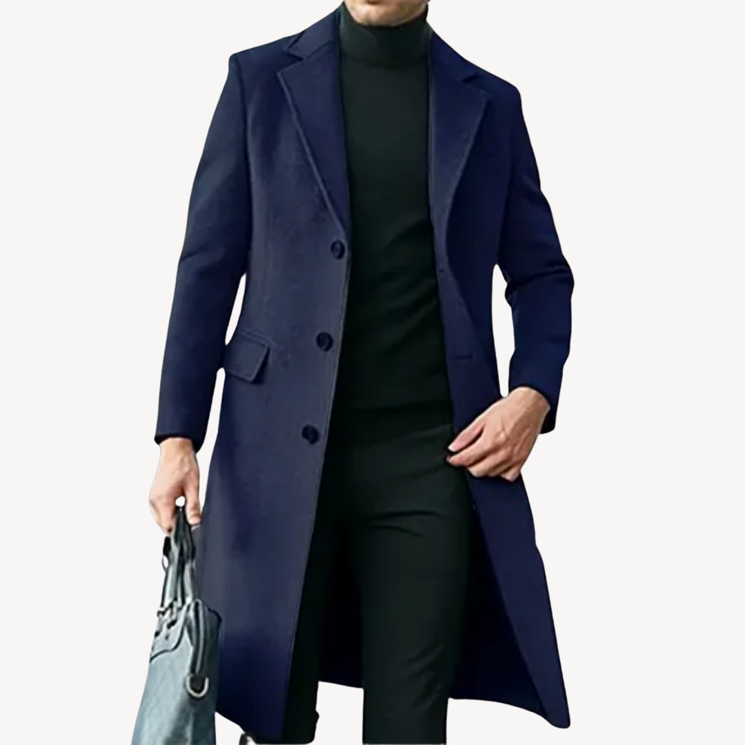 Men's Woolen Cloth Coat | Long