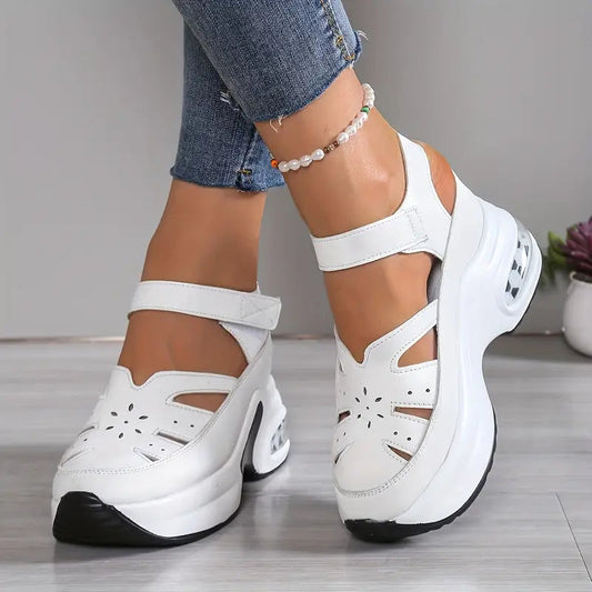 Women's Closed Toe Hollow Out Sporty Wedge Sandals | Platform