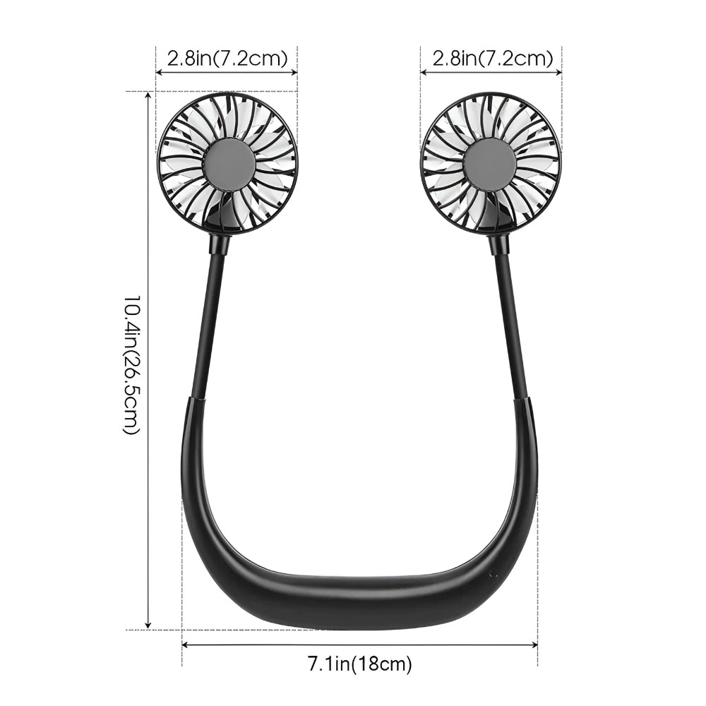 Portable Hands-Free Rechargeable Neck Fan Cooling Device