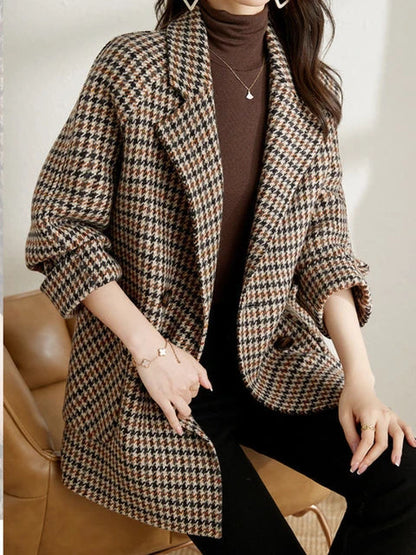 Women's Checkered Jacket | Button Style