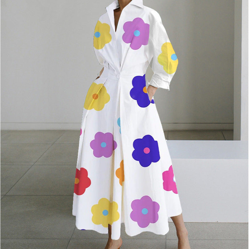Women’s Button-Down Long Sleeve Shirt Dress | Maxi
