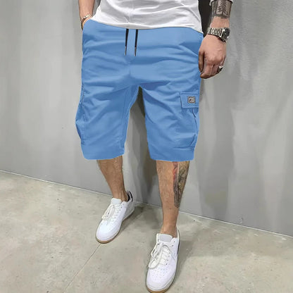 Men's Casual Cargo Shorts with Drawstring Waist | Knee Length