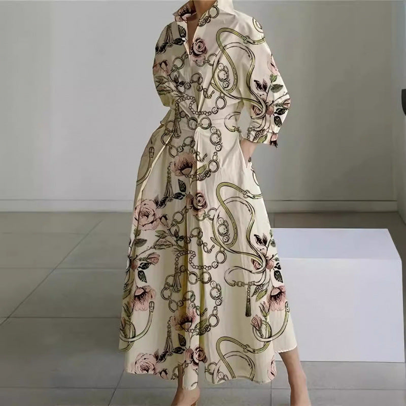 Women’s Button-Down Long Sleeve Shirt Dress | Maxi