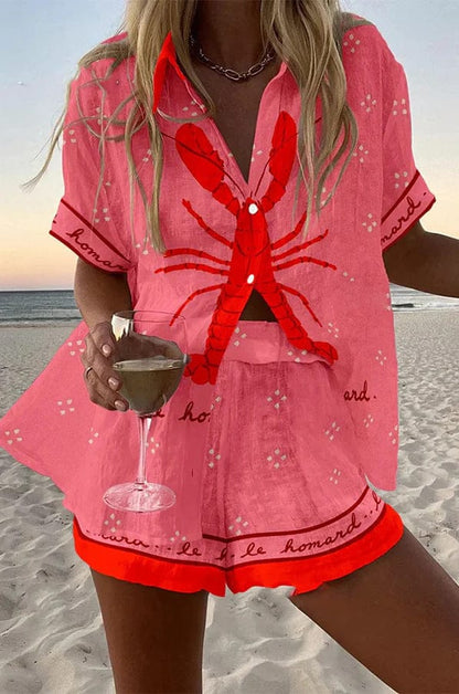 Women's Summer Two-Piece Matching Set | Shirt and Shorts