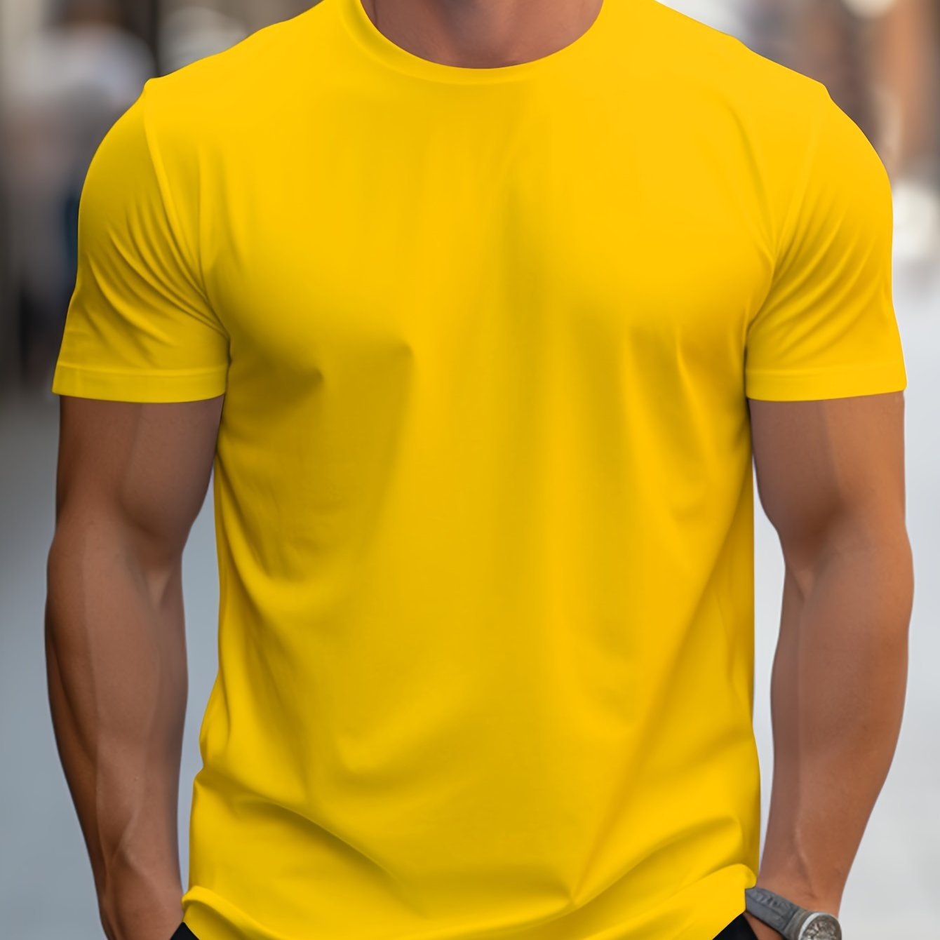 Men's Plain Crew Neck T-Shirt | Short Sleeve