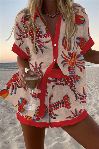 Women's Summer Two-Piece Matching Set | Shirt and Shorts