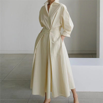 Women’s Button-Down Long Sleeve Shirt Dress | Maxi
