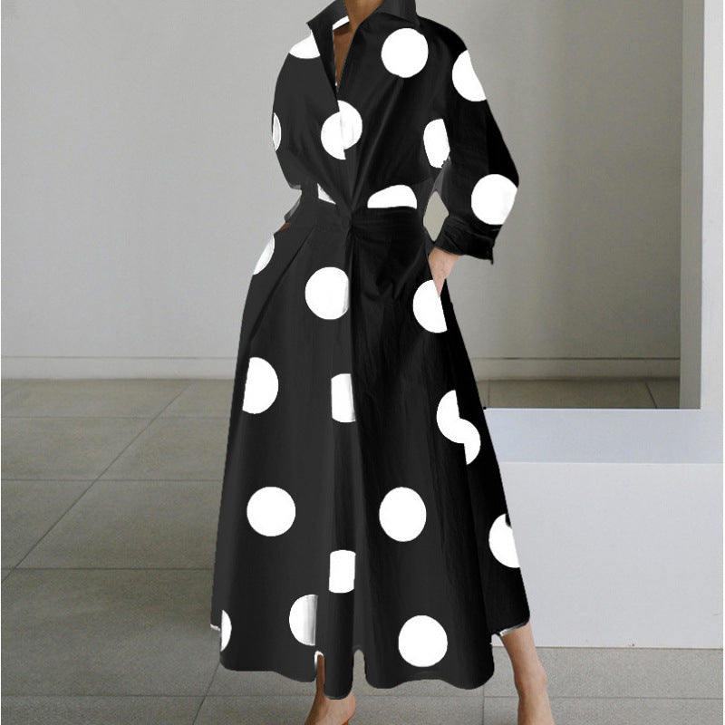 Women’s Button-Down Long Sleeve Shirt Dress | Maxi