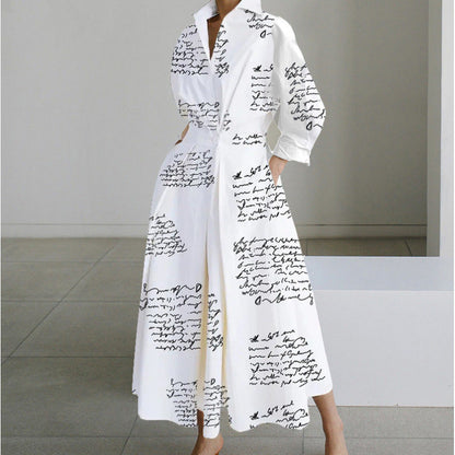Women’s Button-Down Long Sleeve Shirt Dress | Maxi