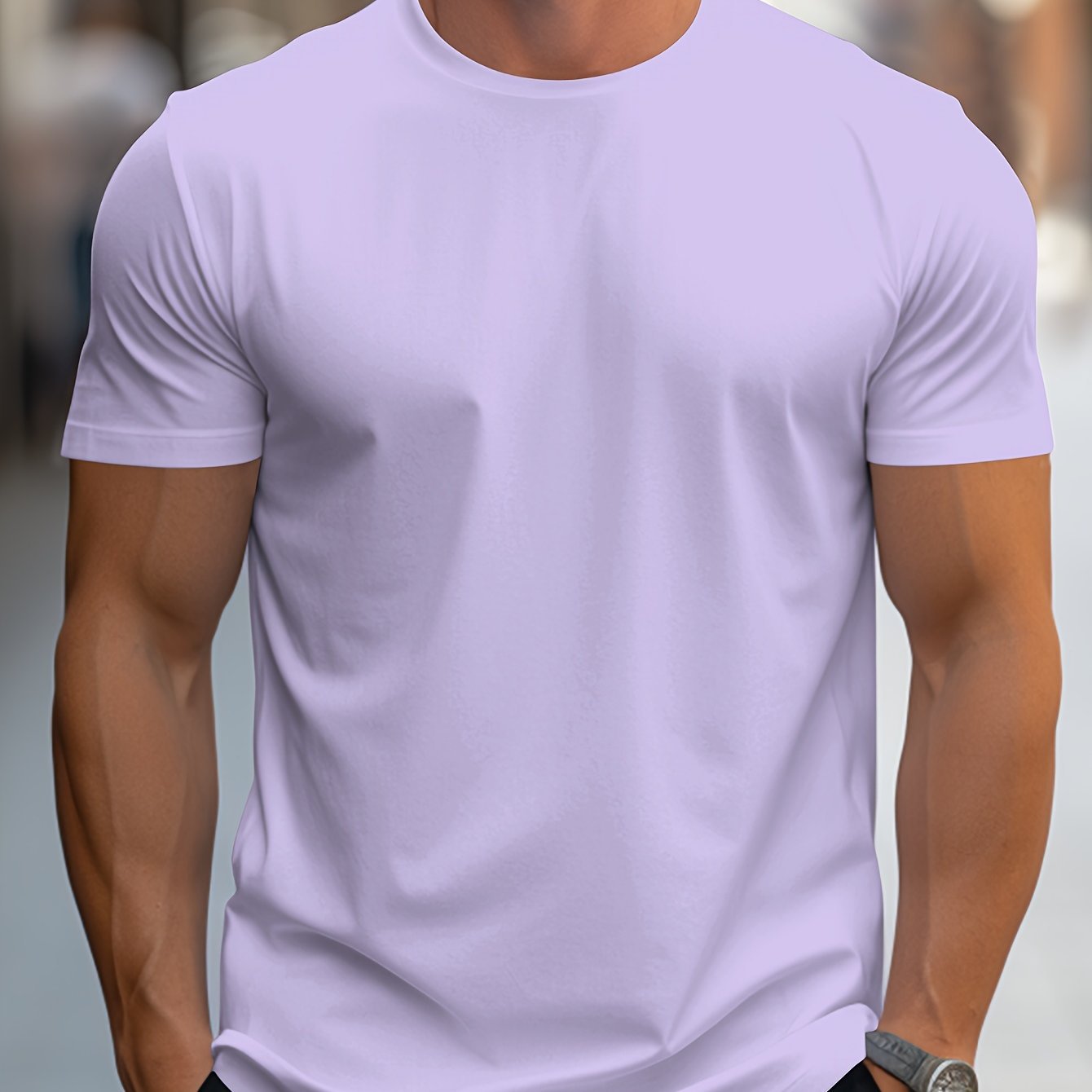 Men's Plain Crew Neck T-Shirt | Short Sleeve