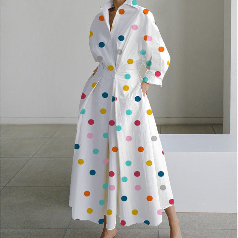 Women’s Button-Down Long Sleeve Shirt Dress | Maxi