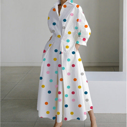Women’s Button-Down Long Sleeve Shirt Dress | Maxi