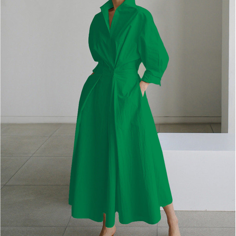 Women’s Button-Down Long Sleeve Shirt Dress | Maxi