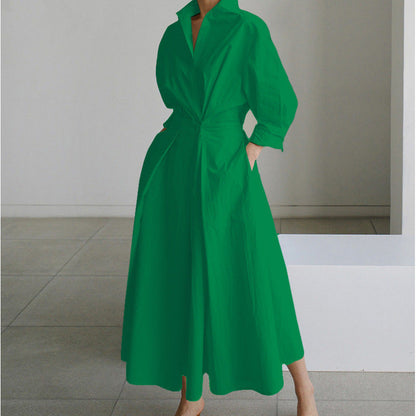 Women’s Button-Down Long Sleeve Shirt Dress | Maxi