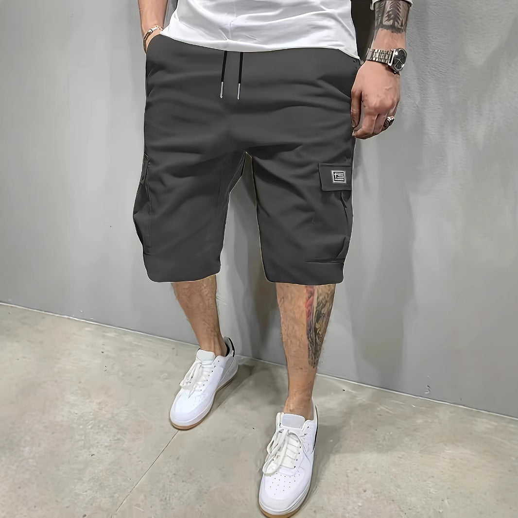 Men's Casual Cargo Shorts with Drawstring Waist | Knee Length